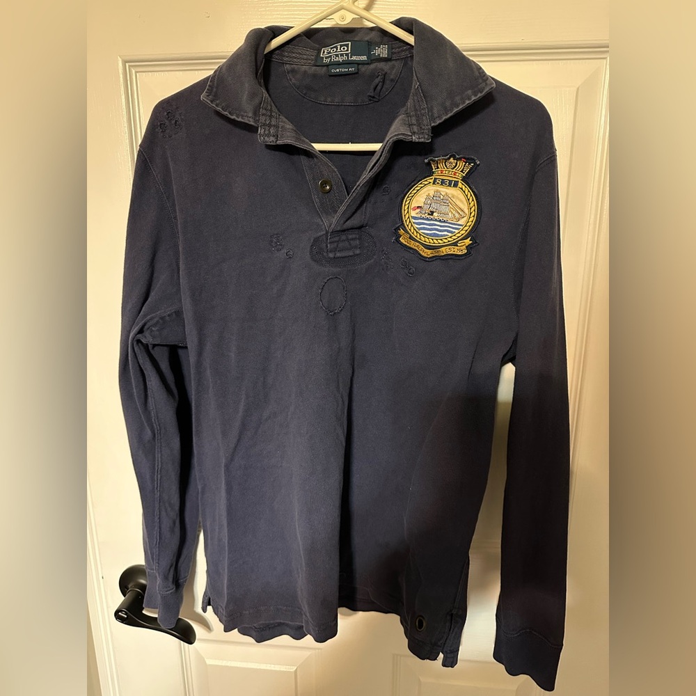 POLO by Ralph Lauren Navy 1/4 Button-up.  Large